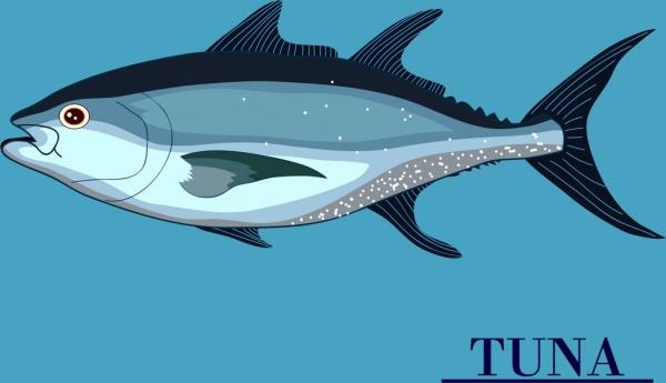seafood background tuna icon decor
