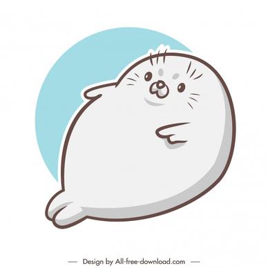 seal animal icon lovely cartoon handdrawn outline