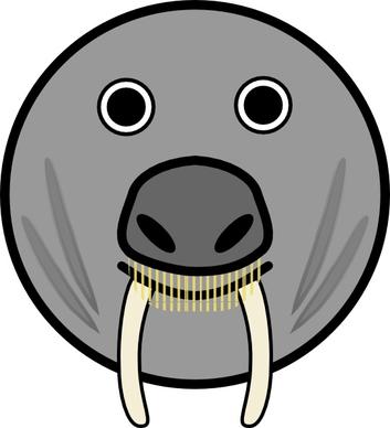 Seal Animal Rounded Face clip art
