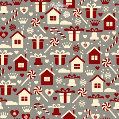 seamless christmas pattern in retro style