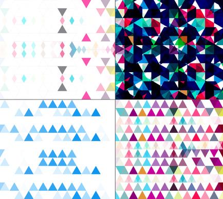 seamless geometric colorful pattern set mosaic creative texture vector background