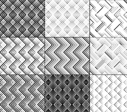 seamless geometric colorful pattern set various creative texture vector design