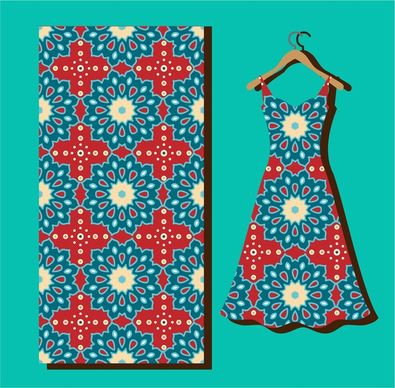 seamless pattern on silk and dress vector illustration