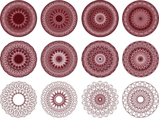 kaleidoscope icons illusion shapes flat circles sketch
