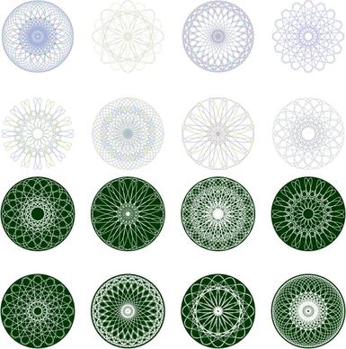 kaleidoscope decorative elements templates illusion symmetric shapes