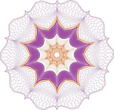 decorative floral template dynamic illusion symmetric shape