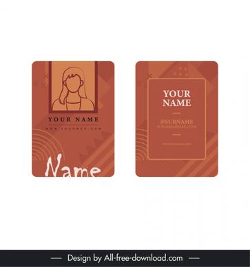 self introduction card template flat classical
