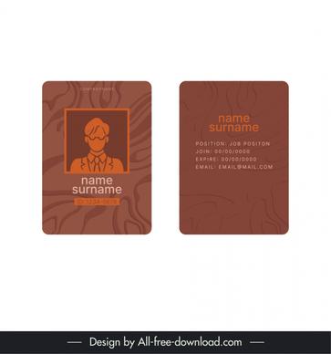 self introduction card template flat silhouette man portrait curves