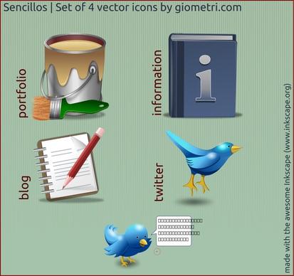 Sencillo 4 vector icons