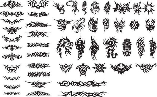 series of black and white design elements vector 15 totem