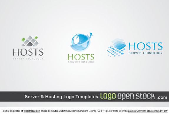 server and hosting logo templates