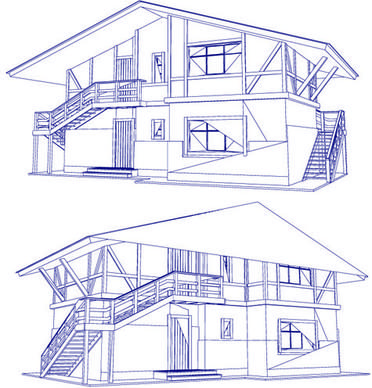 set layout of the building design vector graphics
