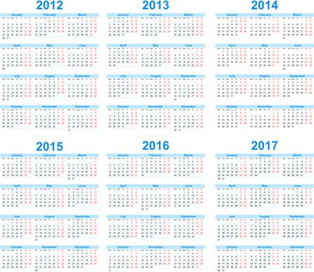 set of1318 calendars template vector graphic