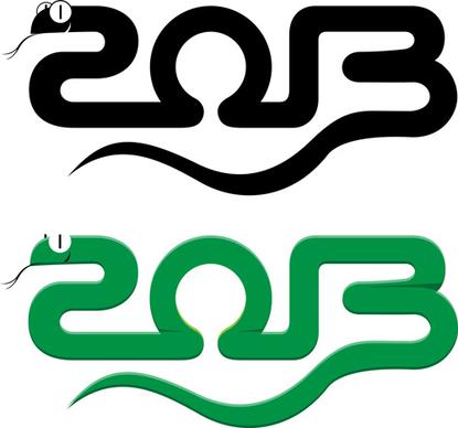 set of13 year of snake design vector