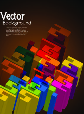 set of 3d concept vector background