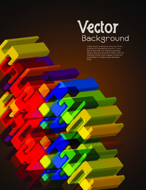 set of 3d concept vector background