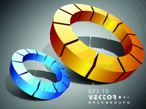 set of 3d objects from vector background graphic