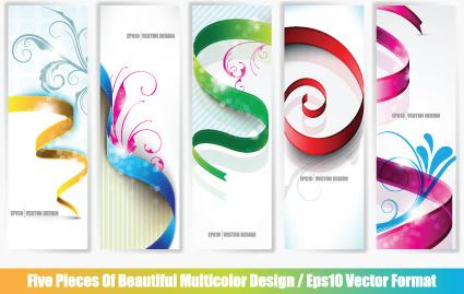 set of abstract info vertical banner vector
