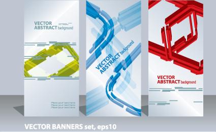 set of abstract info vertical banner vector