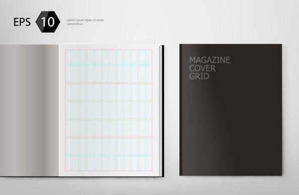 set of album and magazine template blank page vector