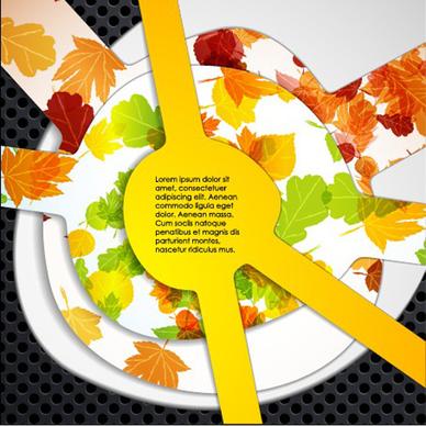 set of autumn multi layered background vector
