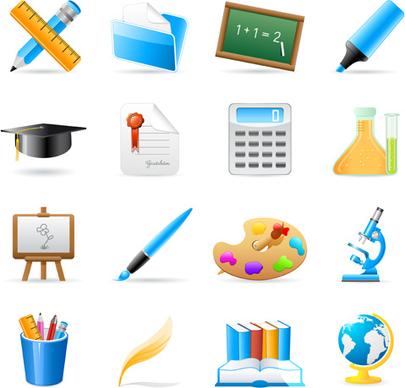 set of back to school elements icon vector