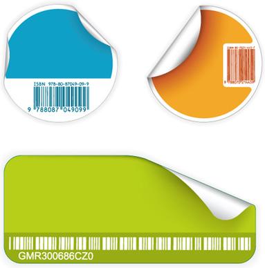 set of barcode with stickers vector