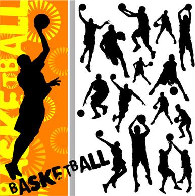 set of basketball design elements vector