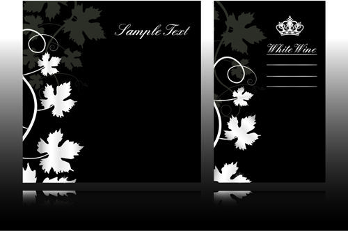 set of black glossy gift cards design vector