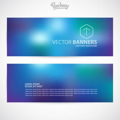 set of blue business banners