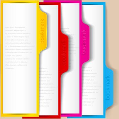 set of bookmarks design elements vector graphic