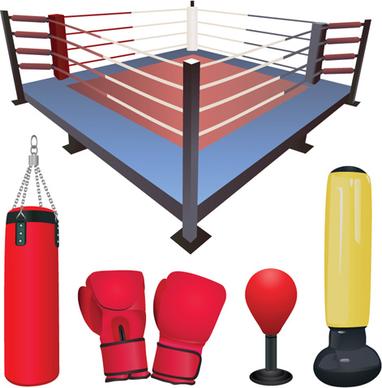 set of boxing design elements vector