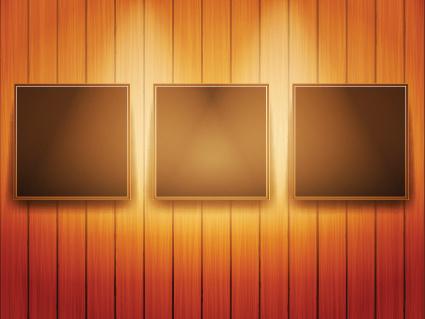 set of bright frame on a wooden wall vector