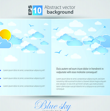 set of brochure page two weather background vector