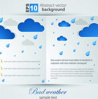 set of brochure page two weather background vector