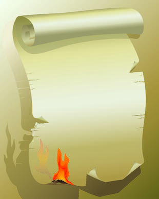 set of burning old paper design vector