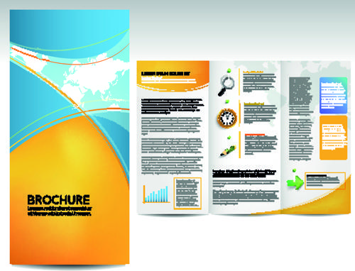 set of business brochure cover vector