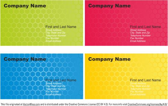 set of business card designs
