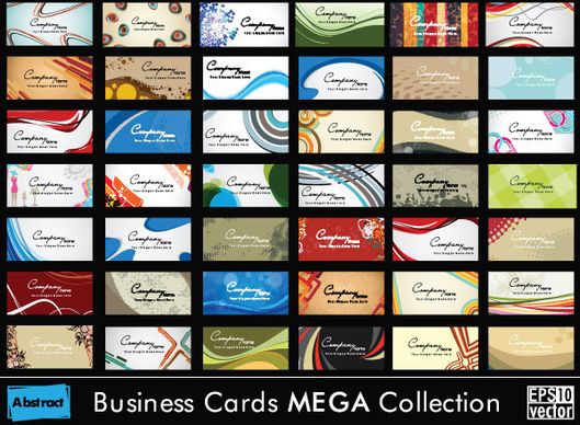 set of business cards design elements vector