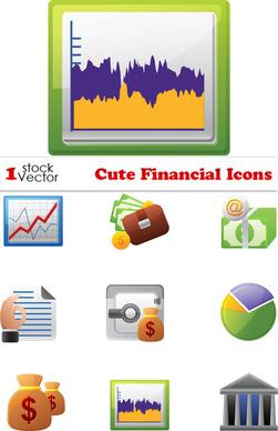 set of business financial icons vector