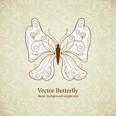 set of butterfly vector