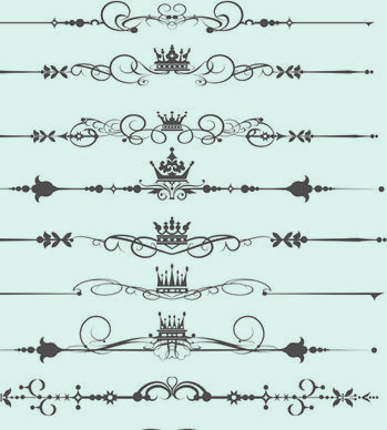 set of calligraphic vintage borders and label vector