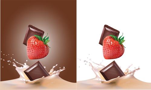 set of chocolate design elements vector
