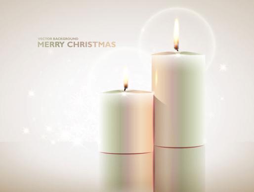 set of christmas candles design elements vector