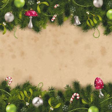 set of christmas pine needles backgrounds vector