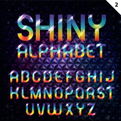 set of colorful alphabet and numbers design vector
