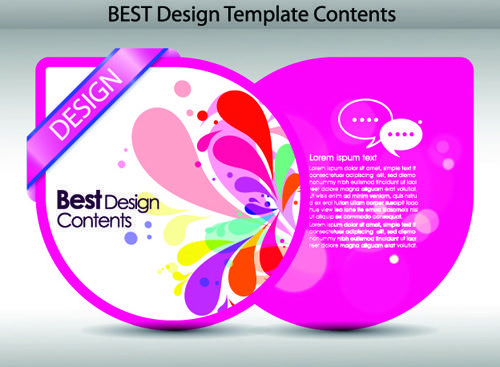 set of colorful design label vector graphics