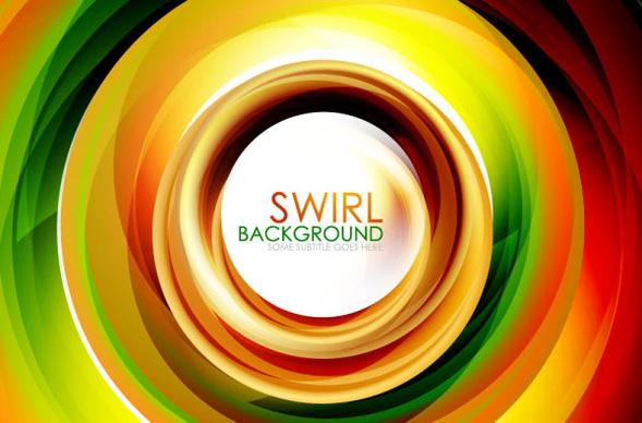 set of colorful swirl abstract vector background