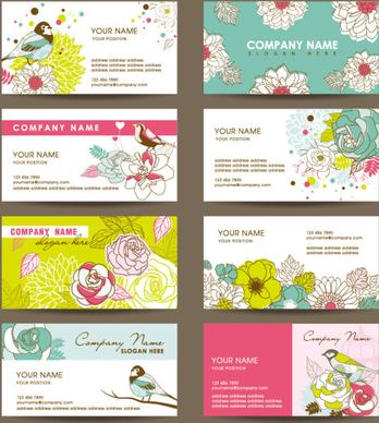 set of corporate identity kit cover with flower vector