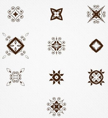 set of decorative pattern elements vector